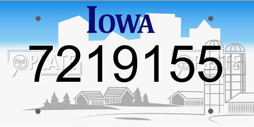 7219155 Iowa License Plate