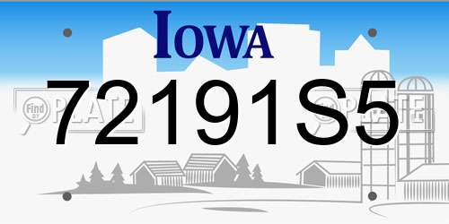 72191S5 Iowa License Plate