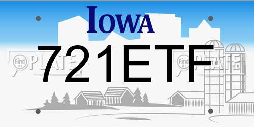 721ETF Iowa License Plate