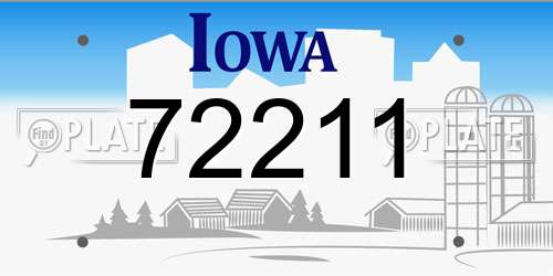 72211 Iowa License Plate