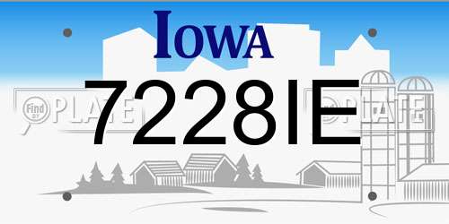 7228IE Iowa License Plate