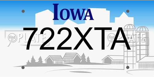 722XTA Iowa License Plate