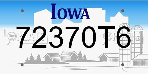 72370T6 Iowa License Plate