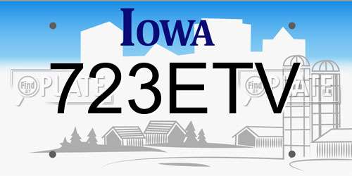 723ETV Iowa License Plate