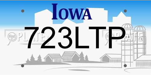 723LTP Iowa License Plate
