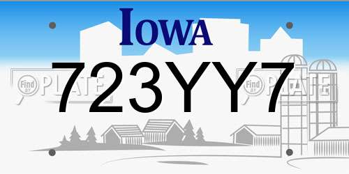 723YY7 Iowa License Plate