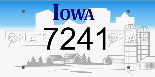 7241 Iowa License Plate