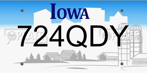 724QDY Iowa License Plate