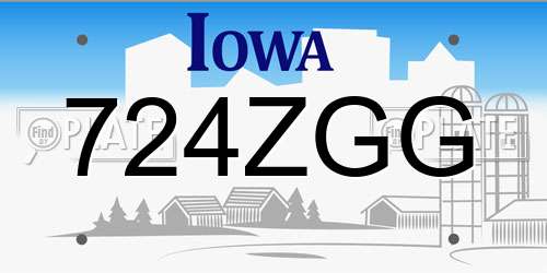 724ZGG Iowa License Plate