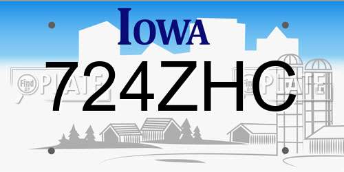 724ZHC Iowa License Plate
