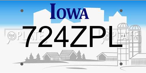 724ZPL Iowa License Plate
