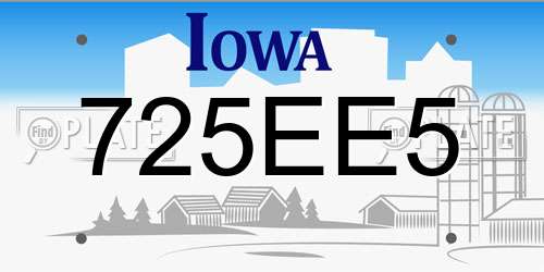 725EE5 Iowa License Plate
