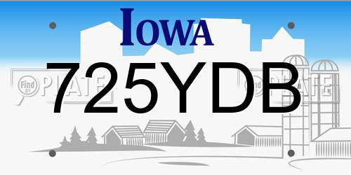 725YDB Iowa License Plate