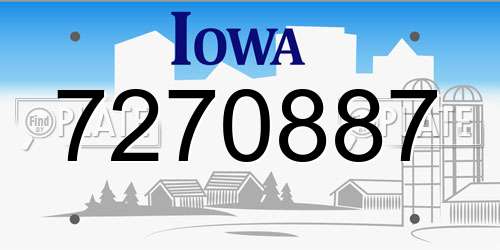 7270887 Iowa License Plate