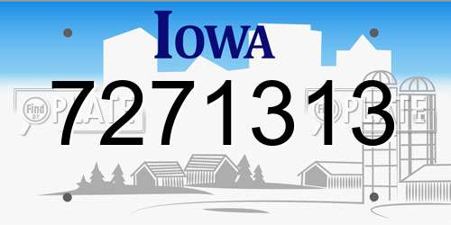 7271313 Iowa License Plate