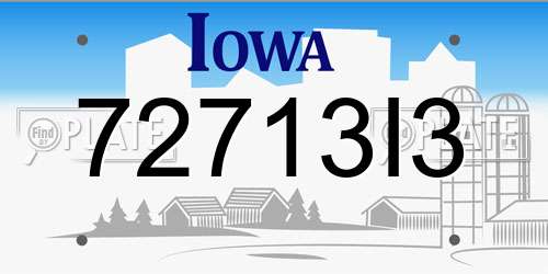 72713I3 Iowa License Plate