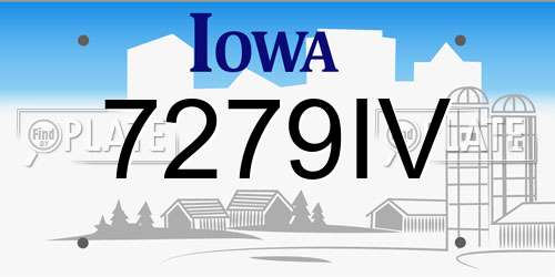 7279IV Iowa License Plate