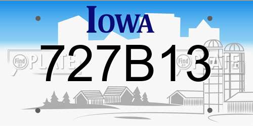 727B13 Iowa License Plate