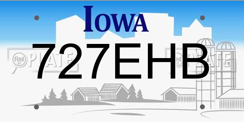 727EHB Iowa License Plate