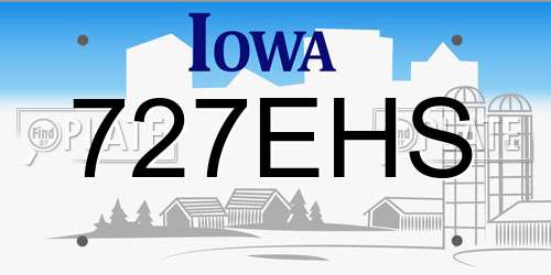 727EHS Iowa License Plate