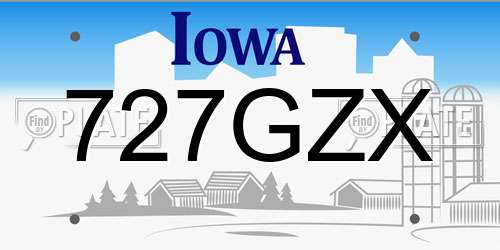 727GZX Iowa License Plate