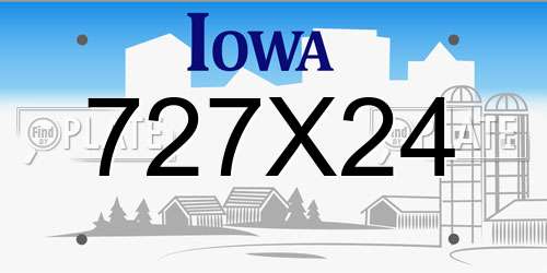 727X24 Iowa License Plate
