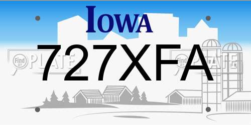 727XFA Iowa License Plate