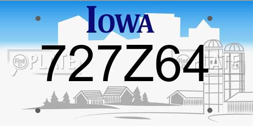 727Z64 Iowa License Plate