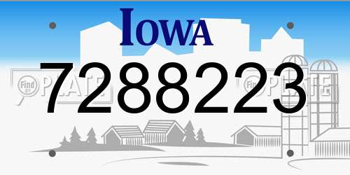 7288223 Iowa License Plate