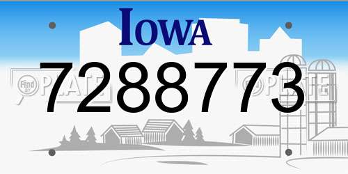 7288773 Iowa License Plate