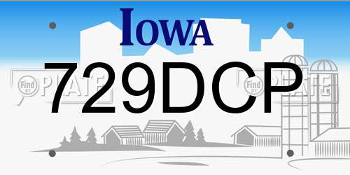 729DCP Iowa License Plate