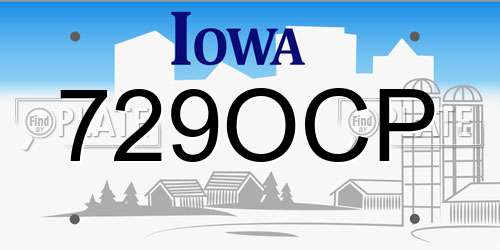729OCP Iowa License Plate