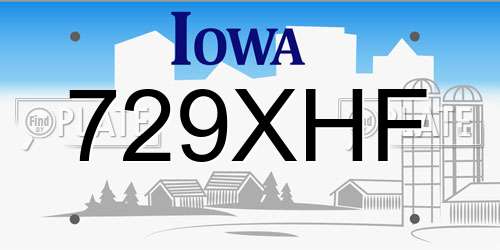 729XHF Iowa License Plate