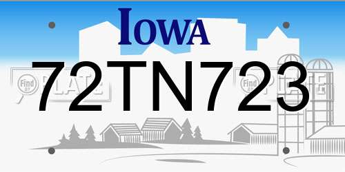 72TN723 Iowa License Plate