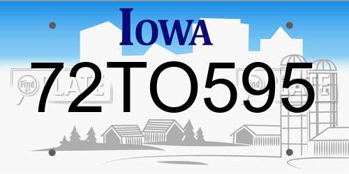 72TO595 Iowa License Plate