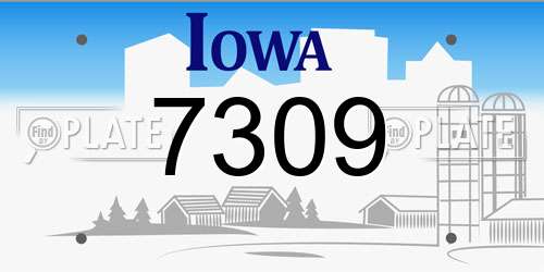 7309 Iowa License Plate