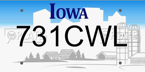 731CWL Iowa License Plate