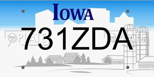 731ZDA Iowa License Plate