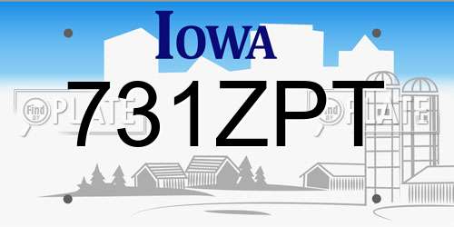 731ZPT Iowa License Plate