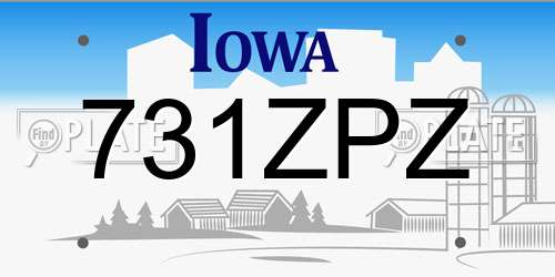 731ZPZ Iowa License Plate