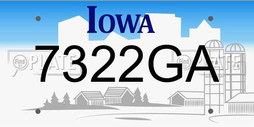 7322GA Iowa License Plate