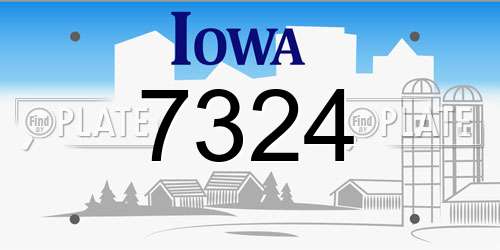 7324 Iowa License Plate