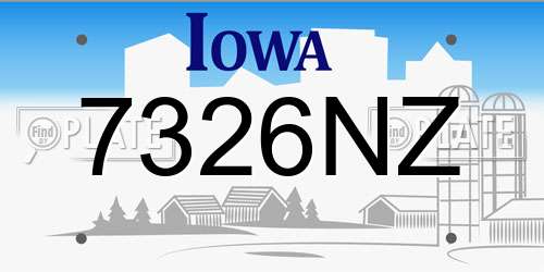 7326NZ Iowa License Plate