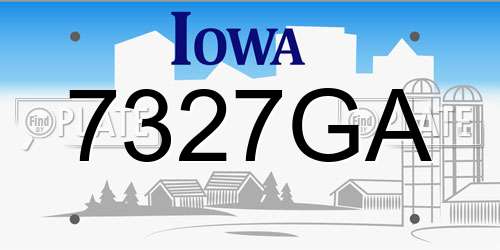 7327GA Iowa License Plate