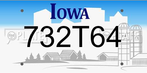 732T64 Iowa License Plate