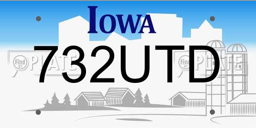 732UTD Iowa License Plate