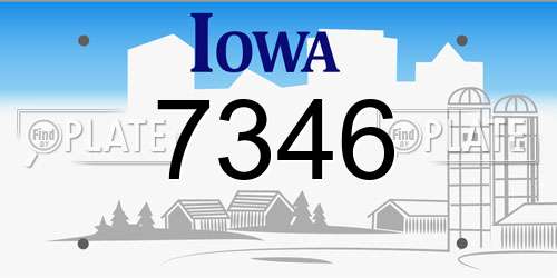 7346 Iowa License Plate