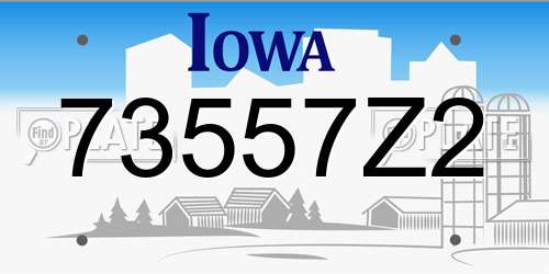 73557Z2 Iowa License Plate