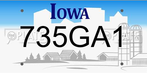 735GA1 Iowa License Plate
