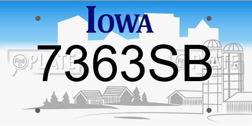 7363SB Iowa License Plate